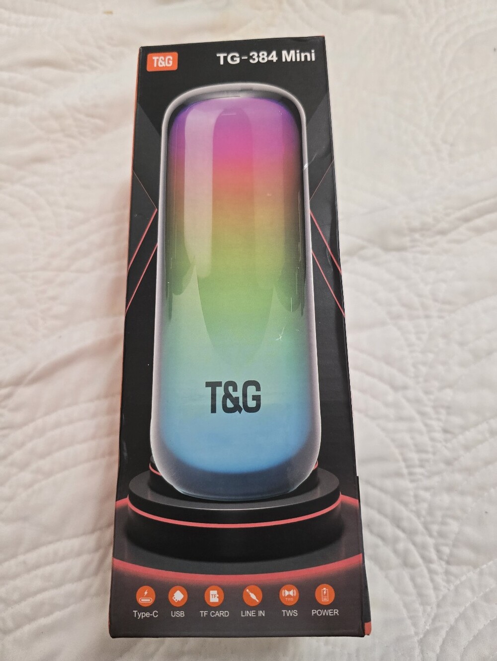 Groovy T&G Rainbow Gradient Portable Bluetooth Speaker -